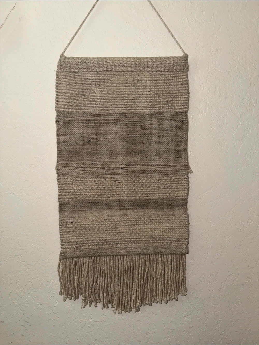Handcrafted Neutral Beige Woven Large Macrame Tapestry Wall Hanging NWOT